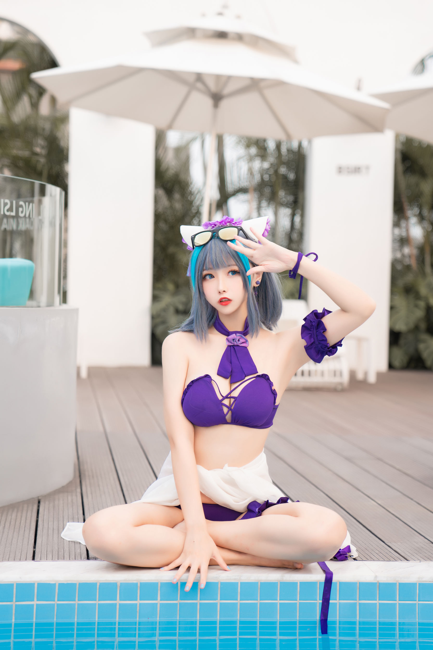 [COS福利]微博妹子Momoko葵葵–柴郡水着插图5